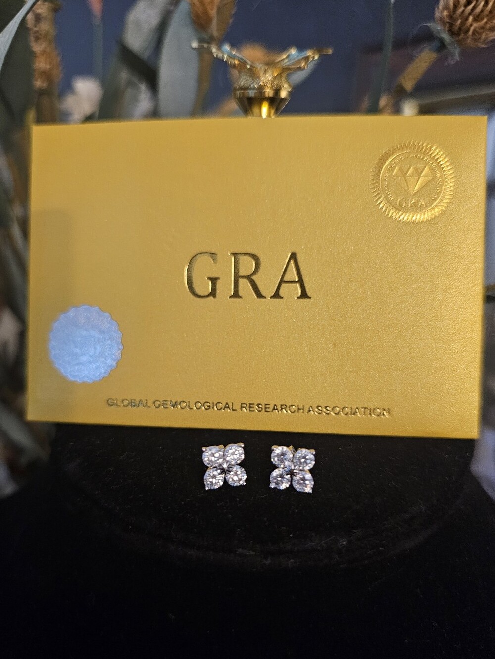 Moissanite Clover Earring with GRA